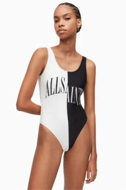 All Saints AllSaints Black Mia Split Saints Swimsuit