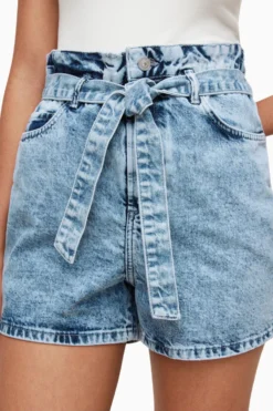 All Saints AllSaints Blue Palmer Paperbag Shorts