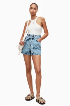 All Saints AllSaints Blue Palmer Paperbag Shorts -ALLSAINTS Sales unnamed file 4599 scaled