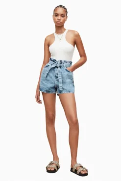 All Saints AllSaints Blue Palmer Paperbag Shorts -ALLSAINTS Sales unnamed file 4601 scaled