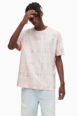 All Saints Pink Montie Short Sleeve Crew T-Shirt