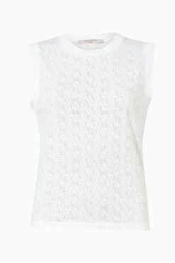 All Saints AllSaints White Imogen Devore Tank Top -ALLSAINTS Sales unnamed file 4676
