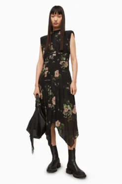 All Saints AllSaints Womens Black Coco Asago Dress