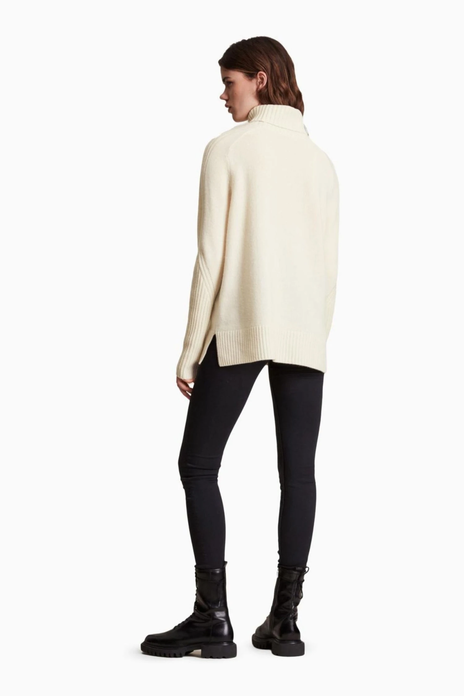 All Saints AllSaints Kiera White Cashmere Roll Jumper 4 All Saints AllSaints Kiera White Cashmere Roll Jumper - Image 2
