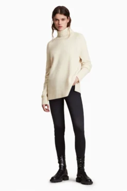 All Saints AllSaints Kiera White Cashmere Roll Jumper 11 All Saints AllSaints Kiera White Cashmere Roll Jumper -ALLSAINTS Sales unnamed file 4998 scaled
