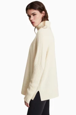 All Saints AllSaints Kiera White Cashmere Roll Jumper 12 All Saints AllSaints Kiera White Cashmere Roll Jumper -ALLSAINTS Sales unnamed file 4999 scaled