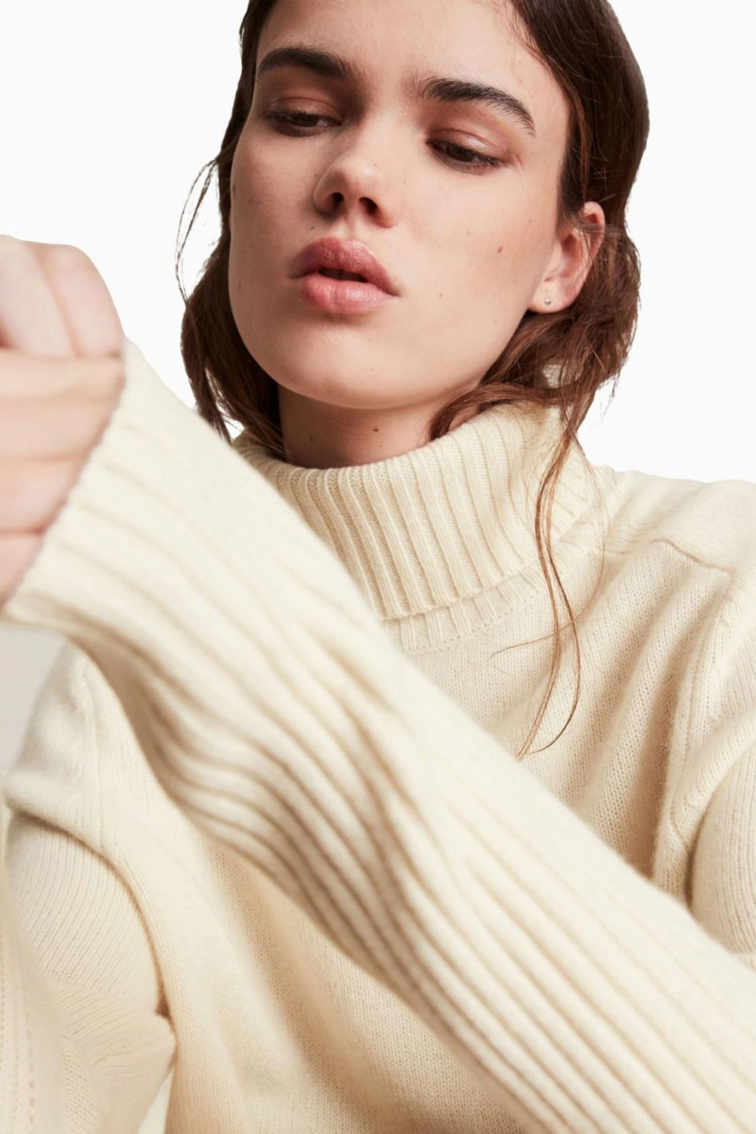 All Saints AllSaints Kiera White Cashmere Roll Jumper 7 All Saints AllSaints Kiera White Cashmere Roll Jumper - Image 5