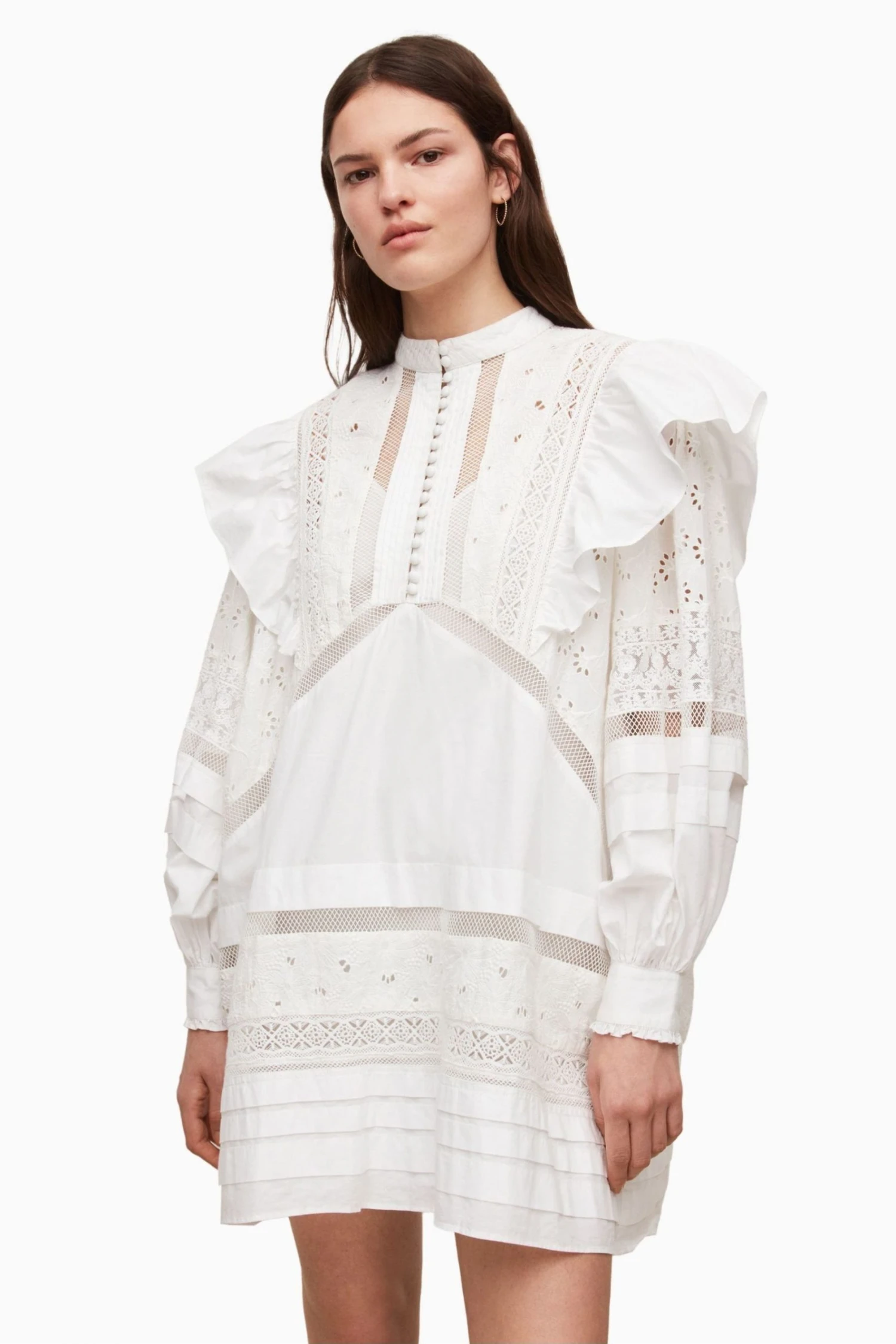 AllSaints White Prim Broderie Dress