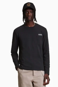 All Saints AllSaints Black Niko Ls Crew T-Shirt
