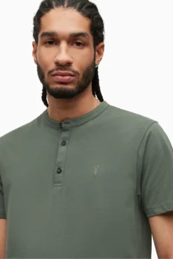All Saints AllSaints Green Brace Henley T-Shirt -ALLSAINTS Sales unnamed file 579 scaled