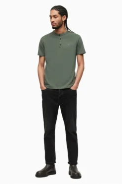 All Saints AllSaints Green Brace Henley T-Shirt -ALLSAINTS Sales unnamed file 580 scaled