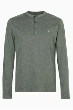 All Saints AllSaints Brace Black Henley T-Shirt -ALLSAINTS Sales unnamed file 587