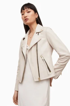 All Saints AllSaints White Dalby Biker Jacket