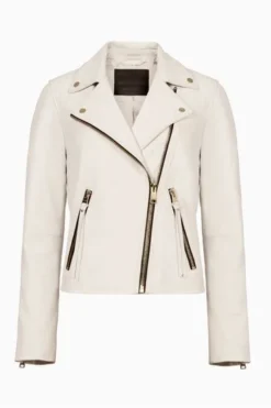 All Saints AllSaints White Dalby Biker Jacket -ALLSAINTS Sales unnamed file 694
