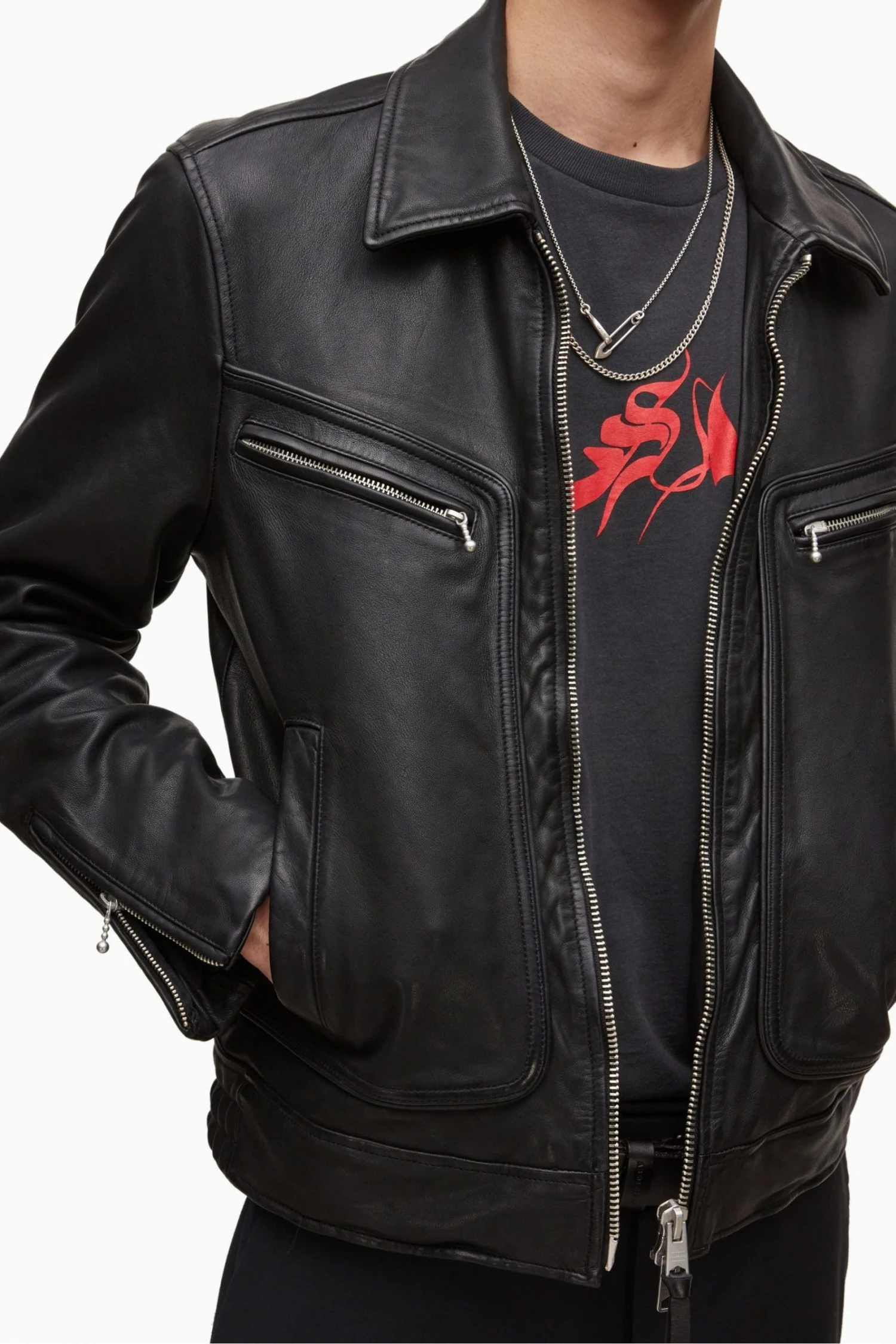 All Saints AllSaints Ren Black Jacket 6 All Saints AllSaints Ren Black Jacket - Image 4