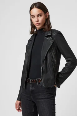 All Saints AllSaints Black Cargo Leather Biker Jacket -ALLSAINTS Sales unnamed file 754 scaled