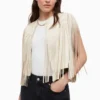 All Saints AllSaints White Astral Tassel Gilet