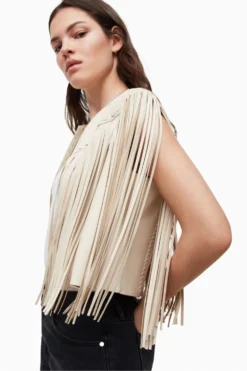 All Saints AllSaints White Astral Tassel Gilet -ALLSAINTS Sales unnamed file 778 scaled