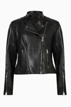All Saints AllSaints Black Neve Tab Neck Biker Jacket 10 All Saints AllSaints Black Neve Tab Neck Biker Jacket -ALLSAINTS Sales unnamed file 791