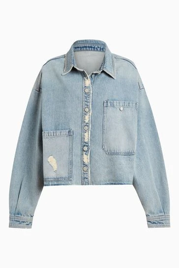 All Saints AllSaints Blue Nicky Shirt Jacket 10 All Saints AllSaints Blue Nicky Shirt Jacket - Image 8