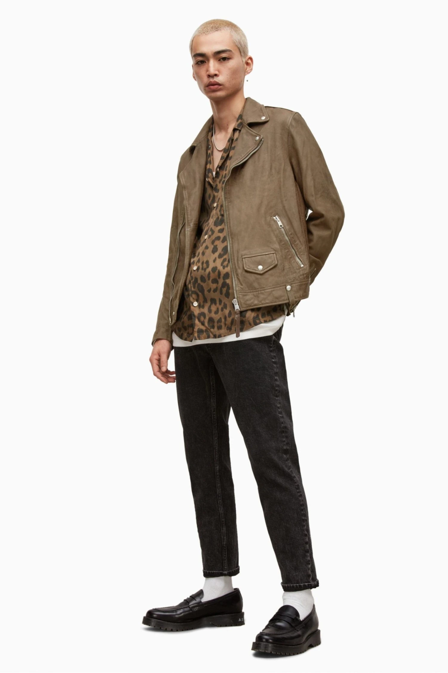 All Saints AllSaints Brown Milo Biker Jacket 6 All Saints AllSaints Brown Milo Biker Jacket - Image 4