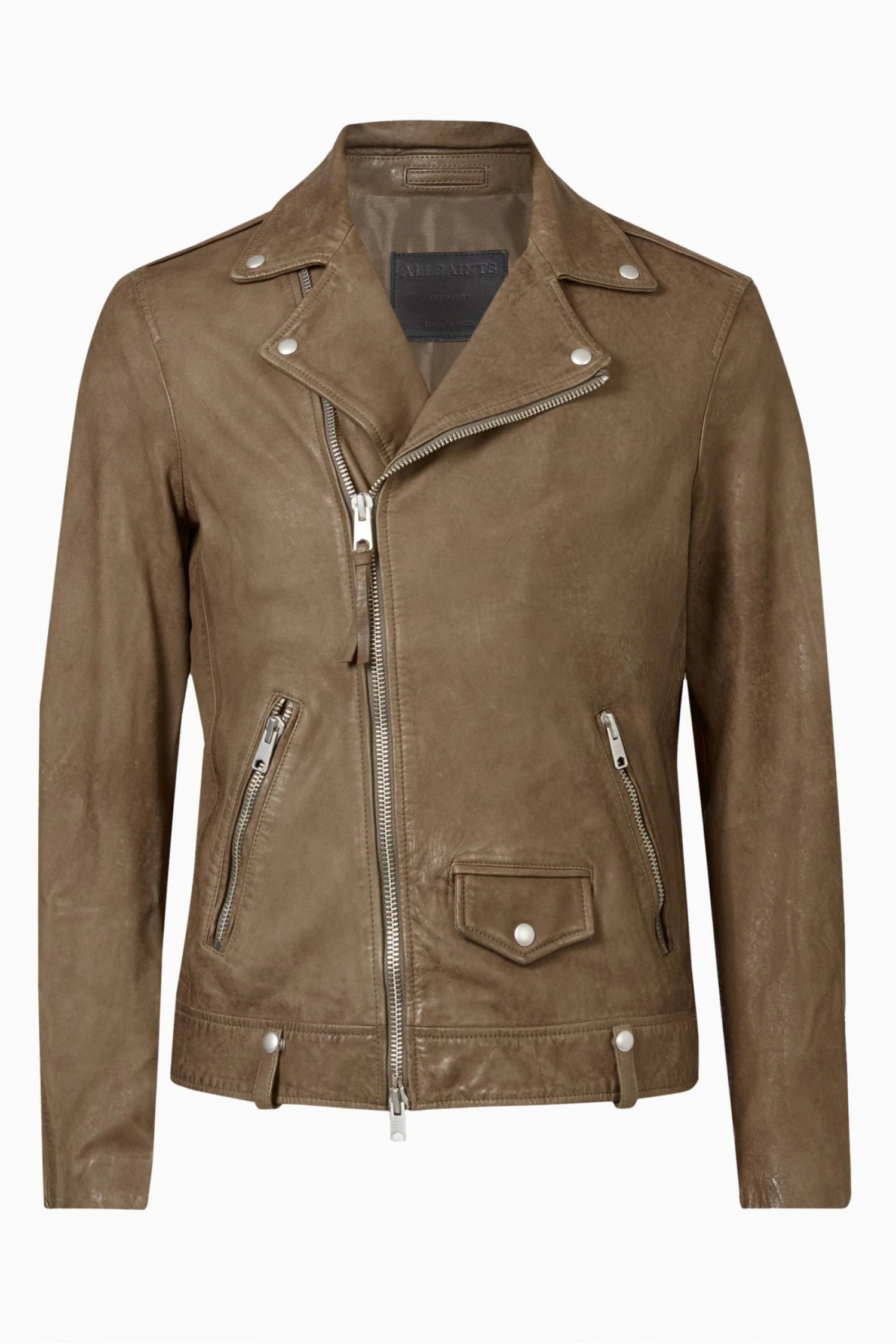All Saints AllSaints Brown Milo Biker Jacket 8 All Saints AllSaints Brown Milo Biker Jacket - Image 6