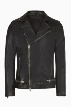 All Saints Blue Conroy Leather Biker Jacket -ALLSAINTS Sales unnamed file 862