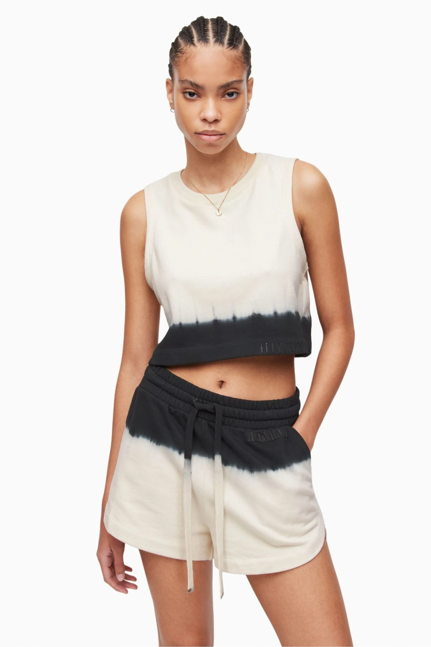 All Saints AllSaints Lila White Ombre Crop Sweatshirt 3 All Saints AllSaints Lila White Ombre Crop Sweatshirt