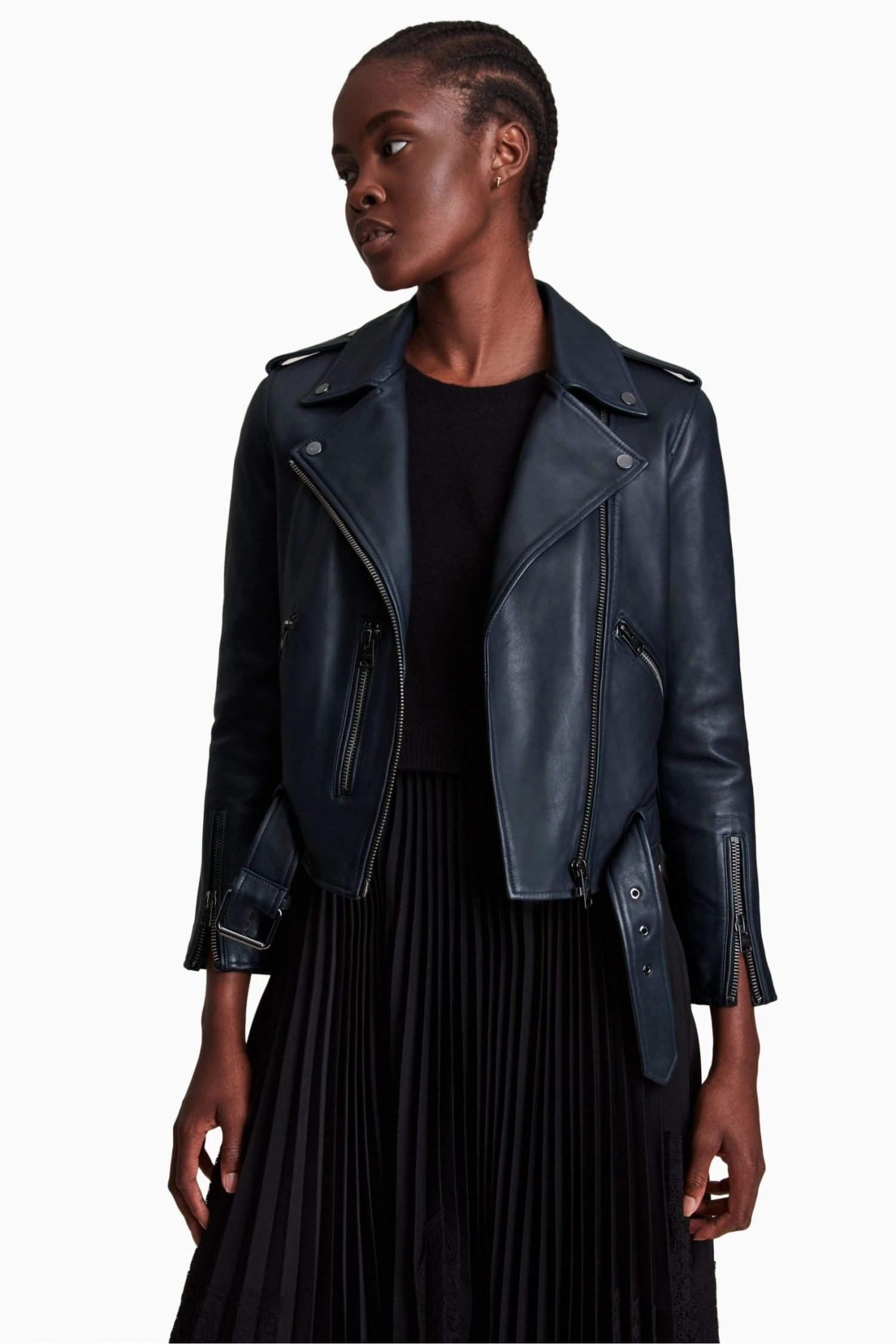 All Saints AllSaints Blue Balfern Biker Jacket 3 All Saints AllSaints Blue Balfern Biker Jacket