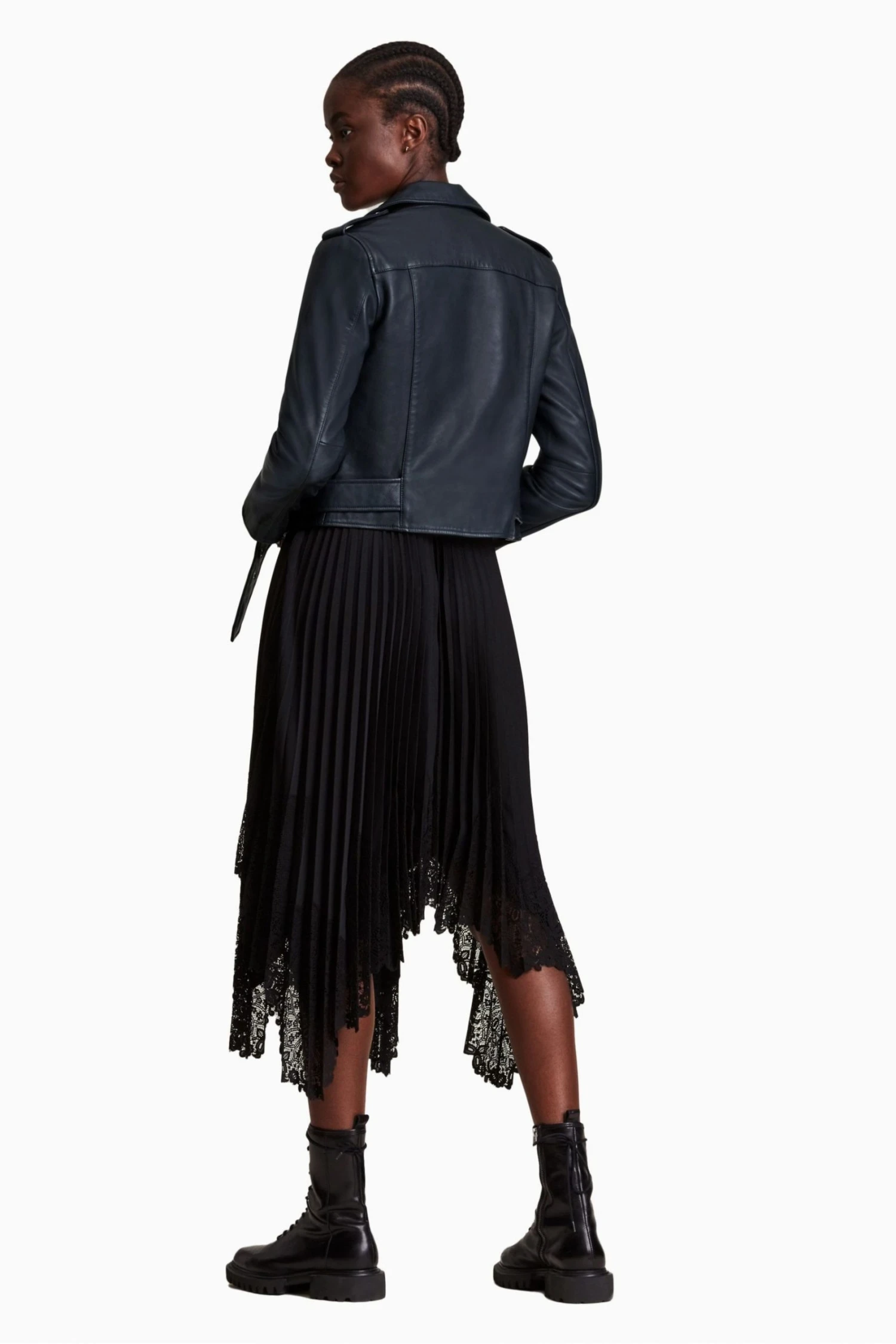 All Saints AllSaints Blue Balfern Biker Jacket 4 All Saints AllSaints Blue Balfern Biker Jacket - Image 2