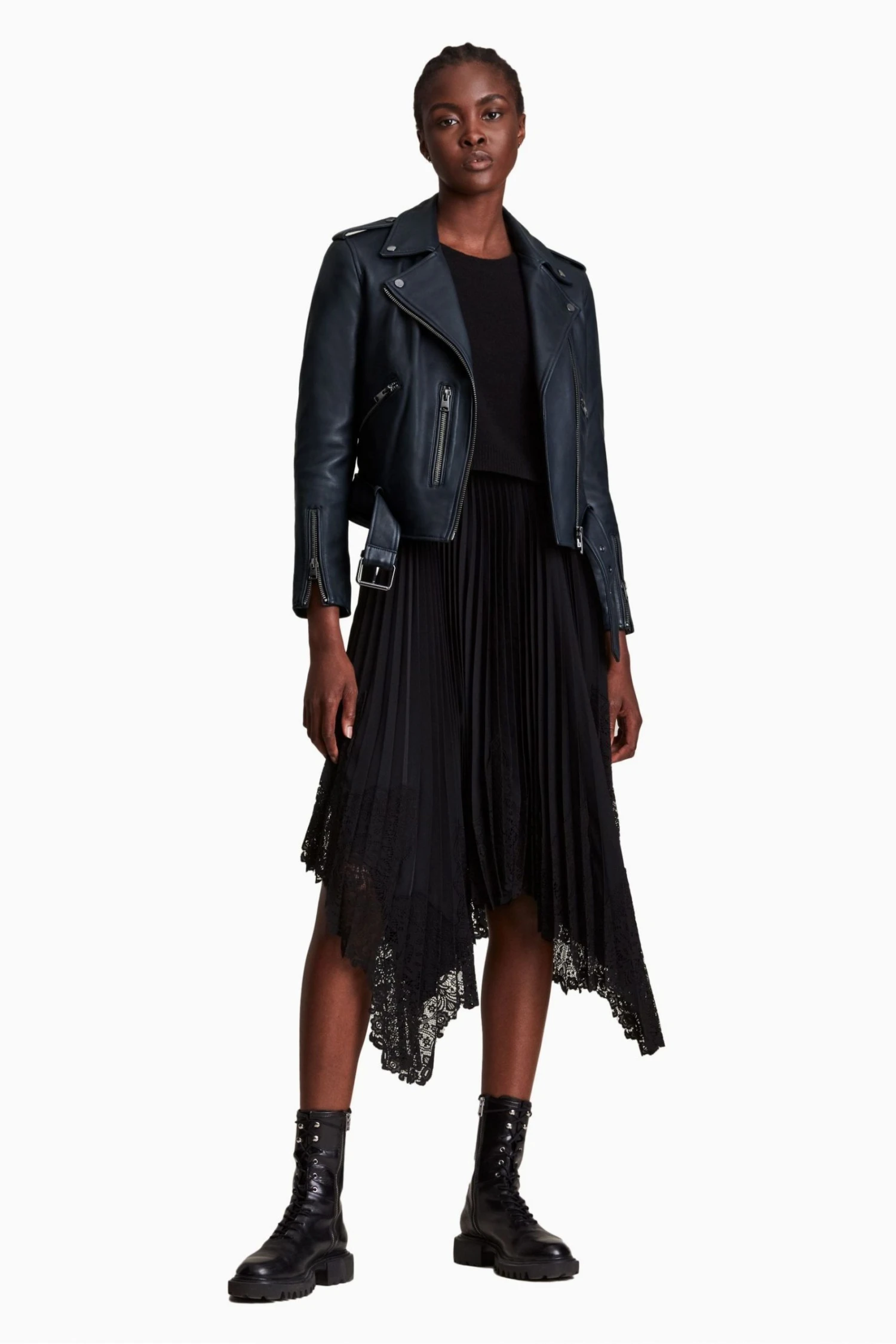 All Saints AllSaints Blue Balfern Biker Jacket 5 All Saints AllSaints Blue Balfern Biker Jacket - Image 3