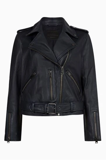 All Saints AllSaints Blue Balfern Biker Jacket 10 All Saints AllSaints Blue Balfern Biker Jacket - Image 8