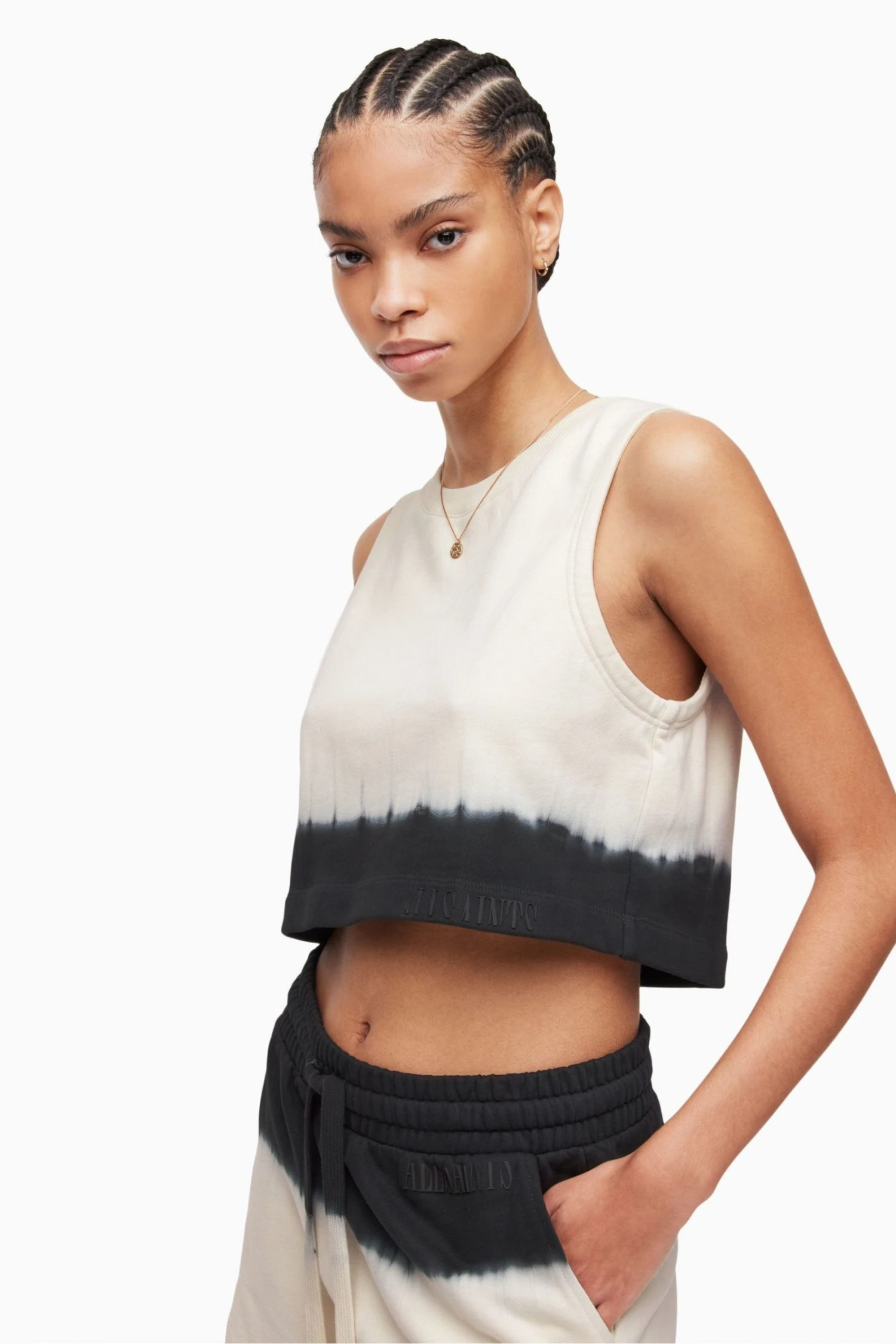 All Saints AllSaints Lila White Ombre Crop Sweatshirt 4 All Saints AllSaints Lila White Ombre Crop Sweatshirt - Image 2