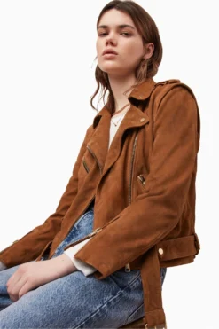 All Saints AllSaints Morgan Brown Suede Biker Jacket -ALLSAINTS Sales unnamed file 903 scaled