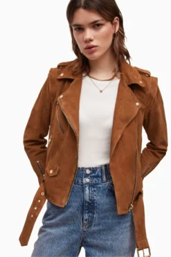 All Saints AllSaints Morgan Brown Suede Biker Jacket -ALLSAINTS Sales unnamed file 904 scaled