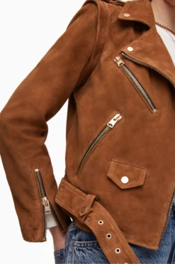 All Saints AllSaints Morgan Brown Suede Biker Jacket -ALLSAINTS Sales unnamed file 905 scaled