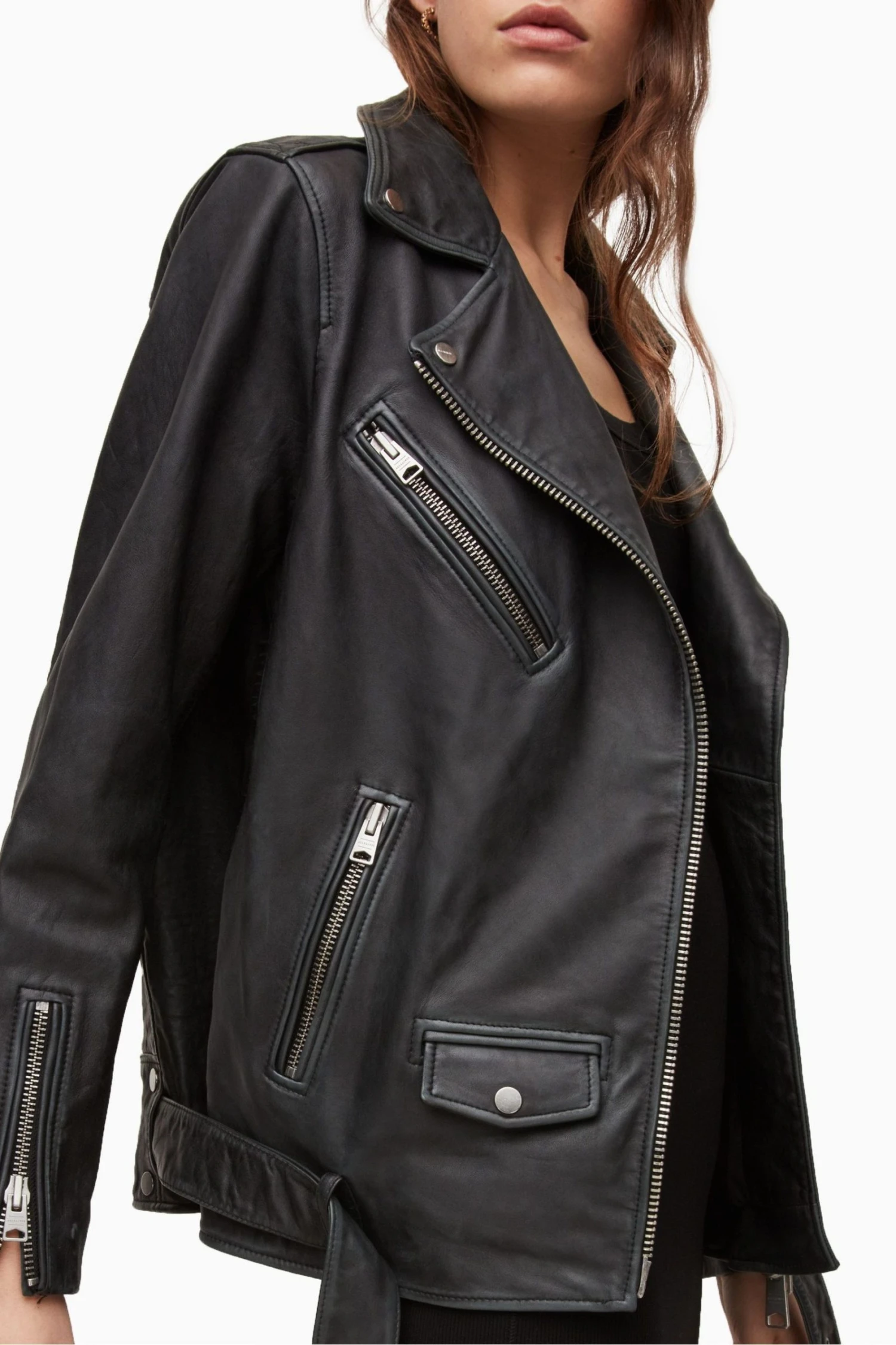 All Saints AllSaints Black Billie Biker Jacket 6 All Saints AllSaints Black Billie Biker Jacket - Image 4