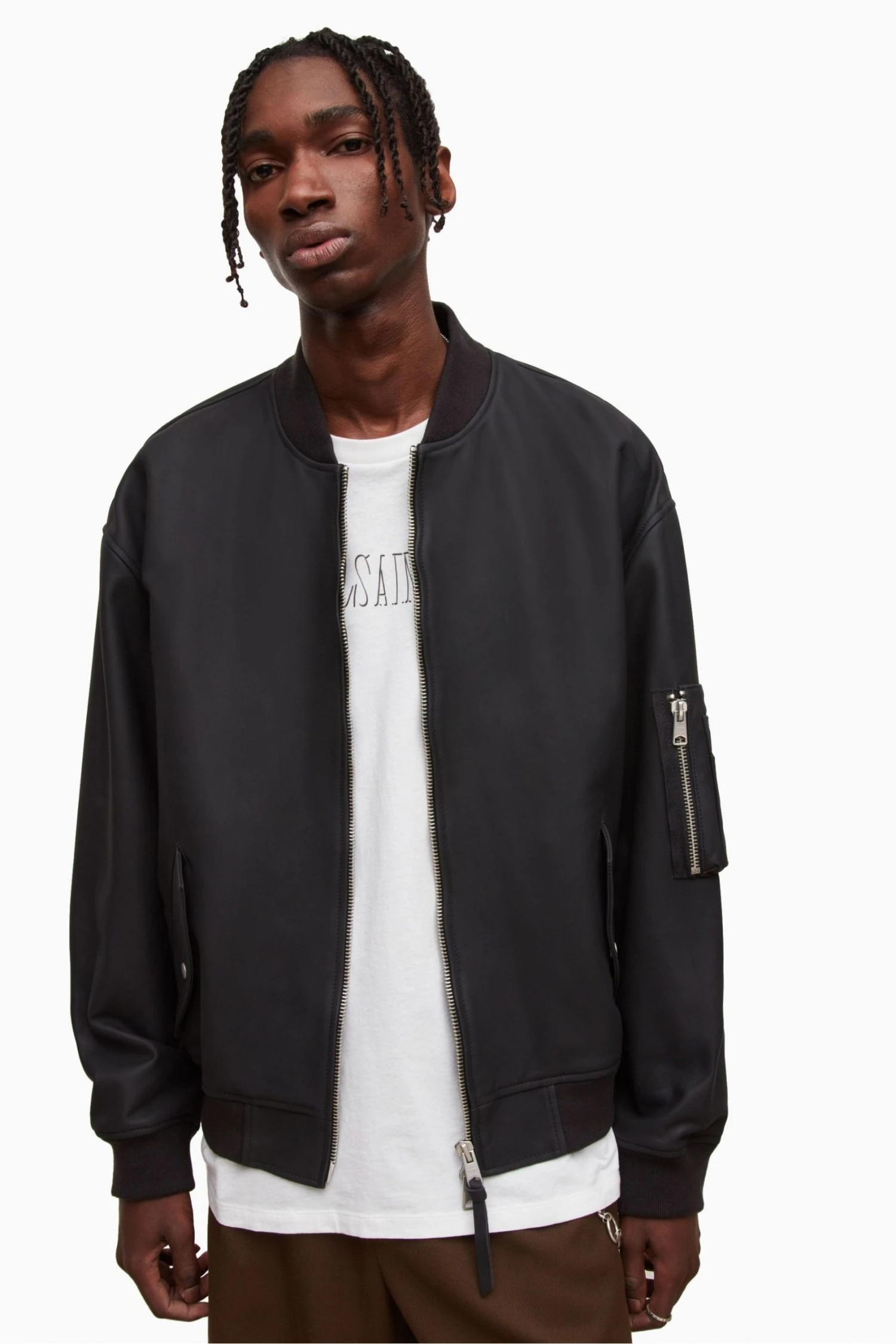 All Saints AllSaints Black Koyo Oversized Bomber Jacket 3 All Saints AllSaints Black Koyo Oversized Bomber Jacket
