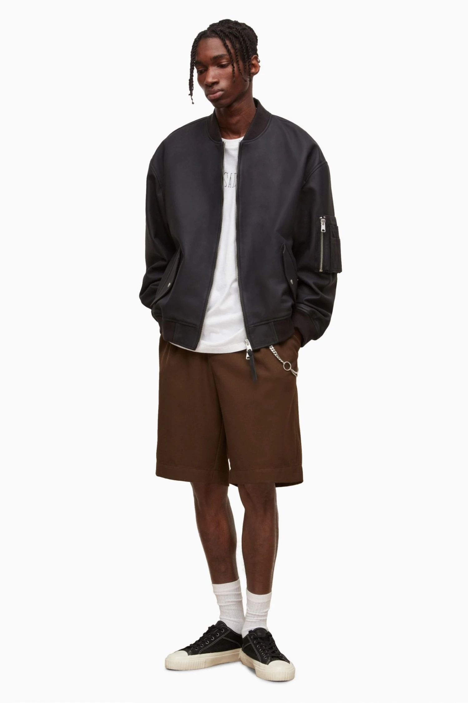 All Saints AllSaints Black Koyo Oversized Bomber Jacket 6 All Saints AllSaints Black Koyo Oversized Bomber Jacket - Image 4