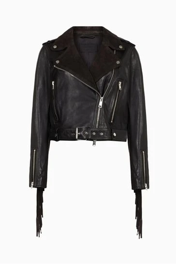 All Saints AllSaints Ayra Black Tassel Jacket 10 All Saints AllSaints Ayra Black Tassel Jacket - Image 8