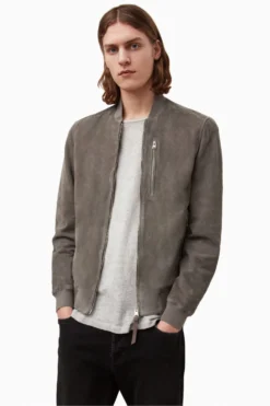 All Saints AllSaints Grey Kemble Bomber Jacket
