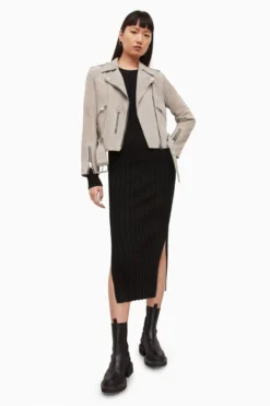All Saints Womens Grey Suede Balfern Biker Jacket -ALLSAINTS Sales unnamed file 989 scaled