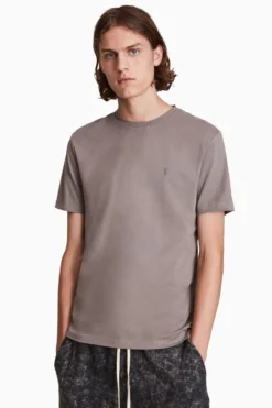 All Saints Grey Brace Short-Sleeve Crew T-Shirt